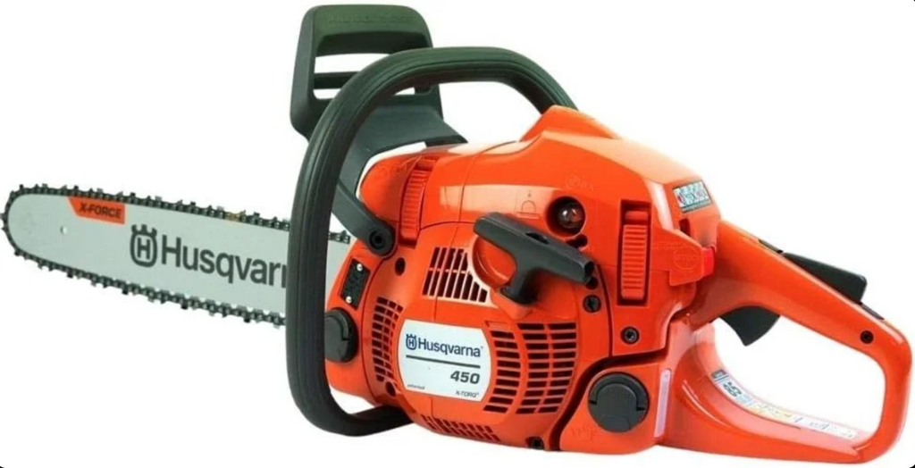 Husqvarna 450II 50cc Petrol Chainsaw, 45cm Bar Pitch, 2.4kW Power.