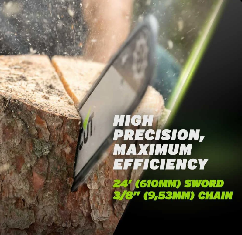 Greencut GS750X 2-stroke petrol chainsaw, 75cc, 4.8hp