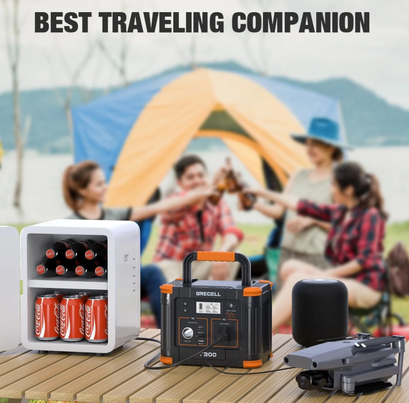 GRECELL 300W Portable Power Station, 230Wh LiFePO4 (LFP) Battery, 1.5 Hour Fast Charging, 2 AC Outlets up to 300W