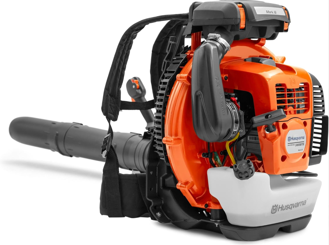 Husqvarna 580BTS Gas Backpack Leaf Blower – 75.6cc, 1000 CFM, 220 MPH