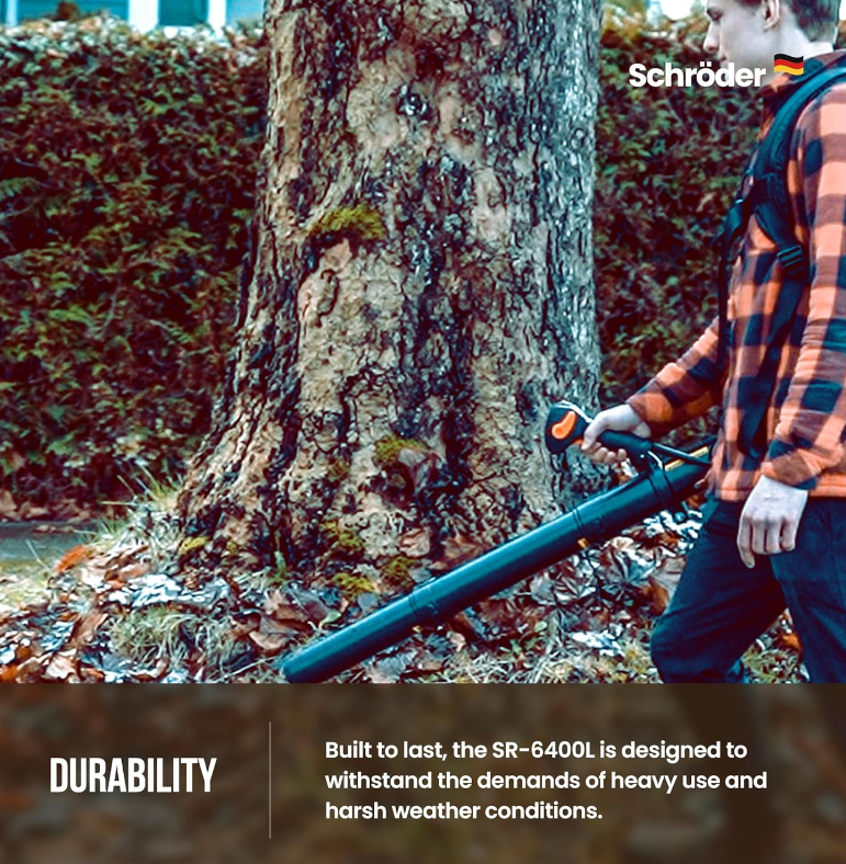 Schröder SR-6400L Backpack Gas Leaf Blower, 3.7 HP Engine