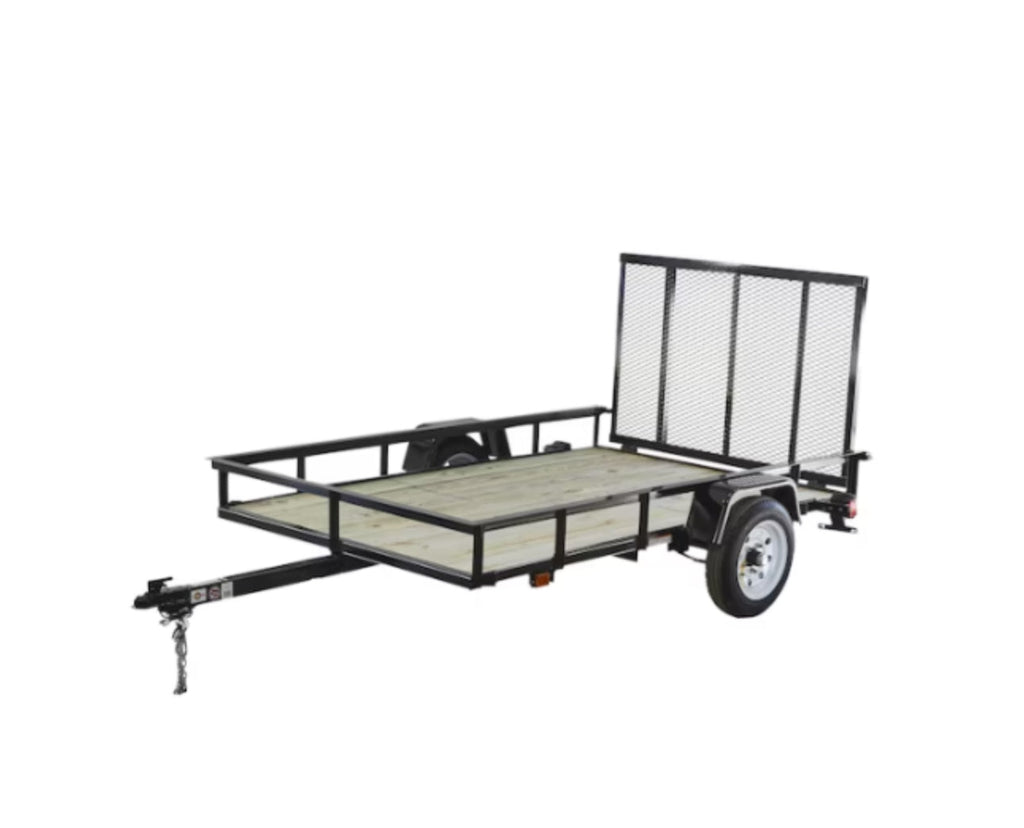 Carry-On Trailer 5-Ft X 8-Ft Treated Lumber Utility Trailer With Ramp Gate