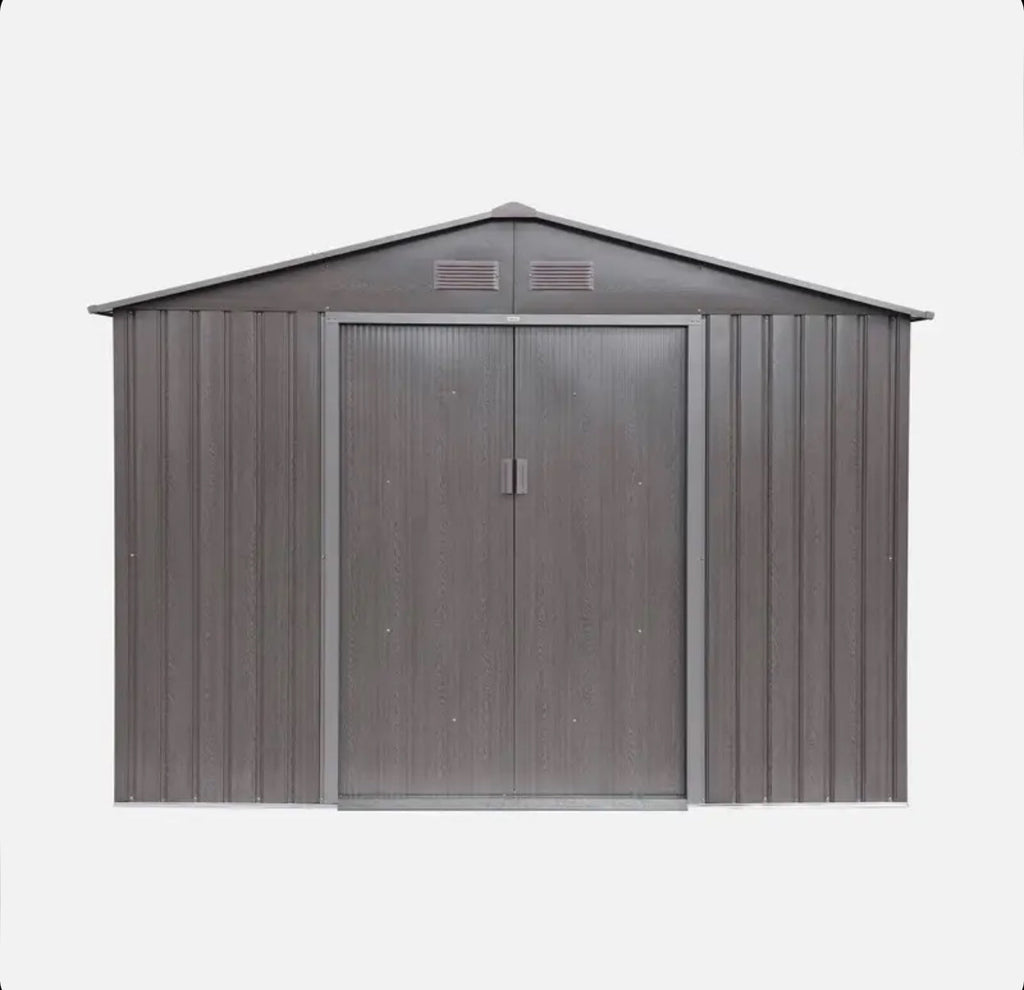Metal garden shed with anchoring kit, 5.9m²