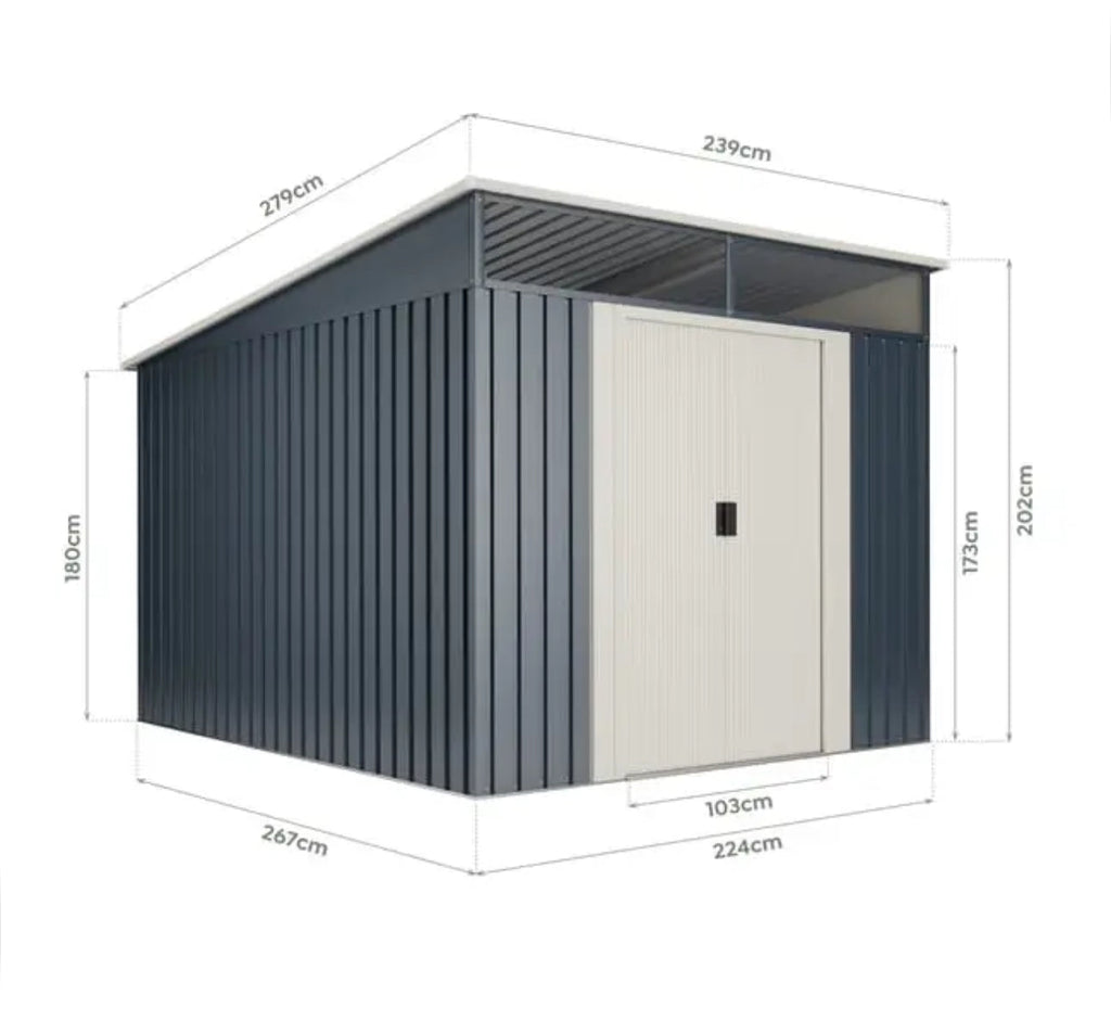 Slevik 6.6 m2 metal garden shed