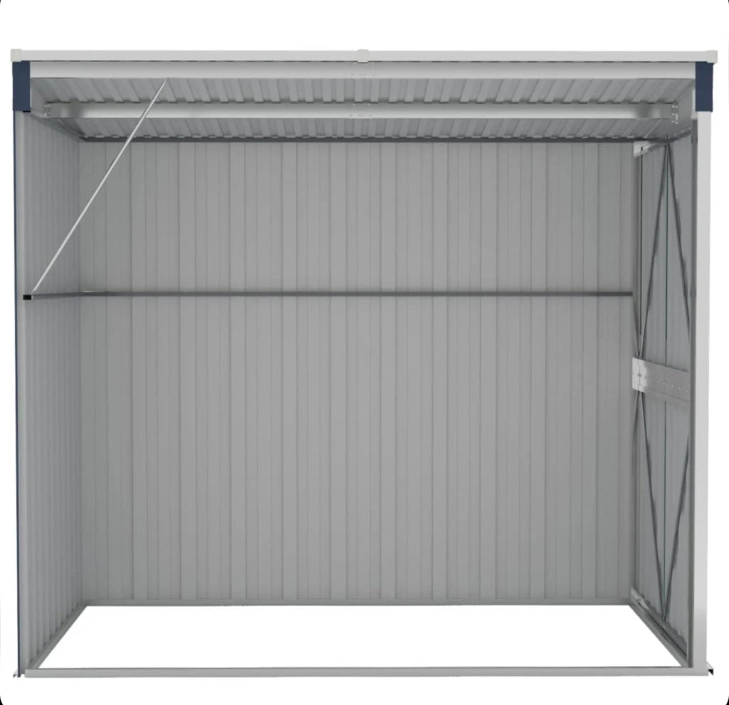 Brown wall-mounted garden shed 118x194x178 cm in galvanized steel