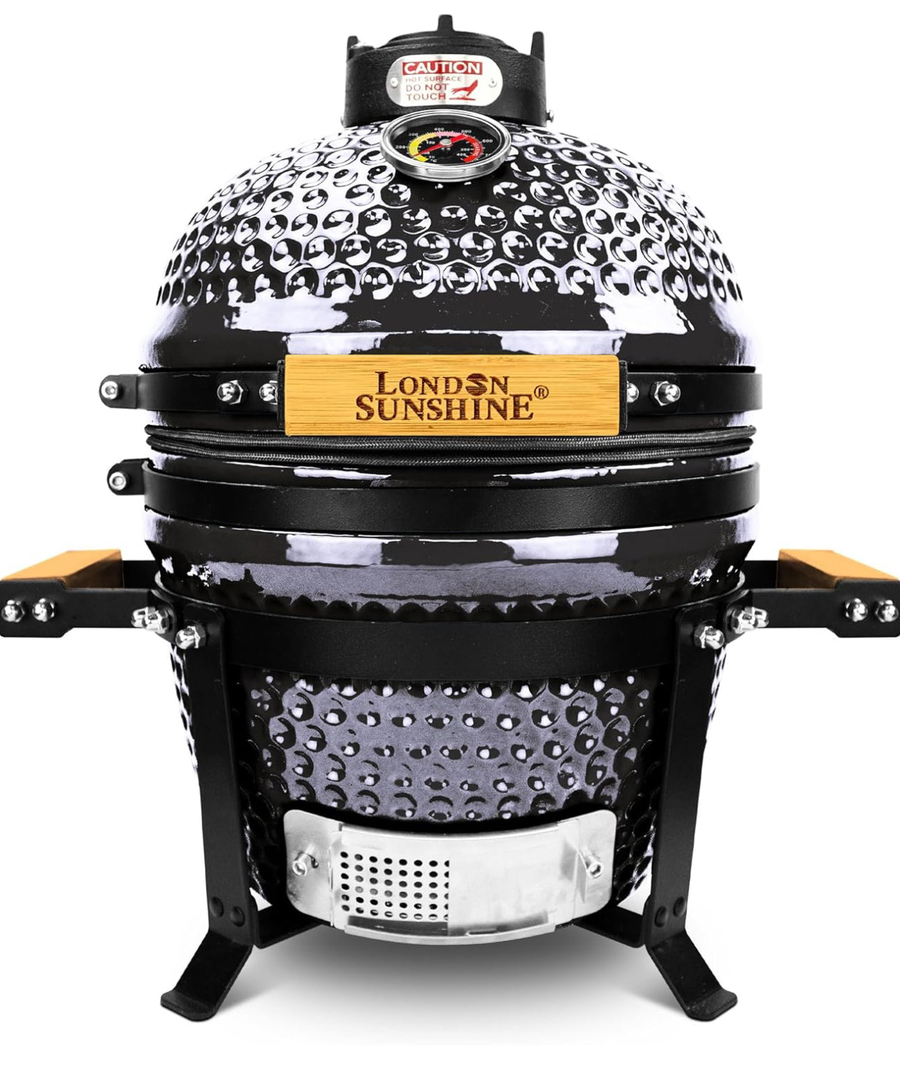 Ceramic BBQ Charcoal Kamado Grill 13 inch Portable Tabletop BBQ Bright Gray