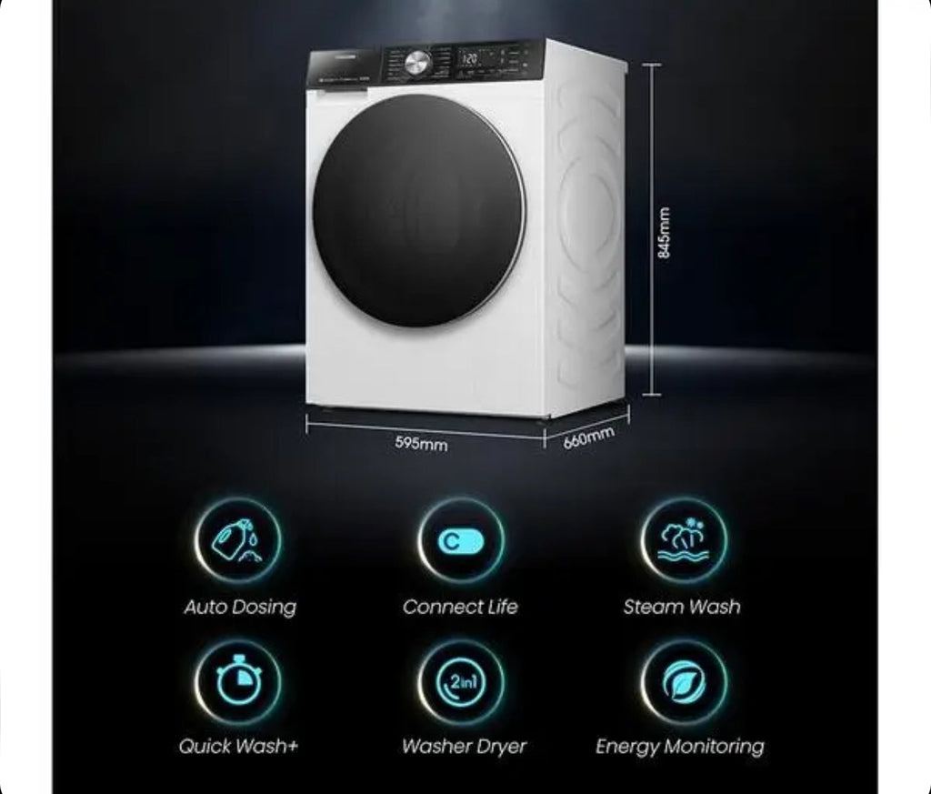 Hisense 5S Series Auto Dosing WD5S1045BW WiFi-enabled 10.5 kg Washer Dryer