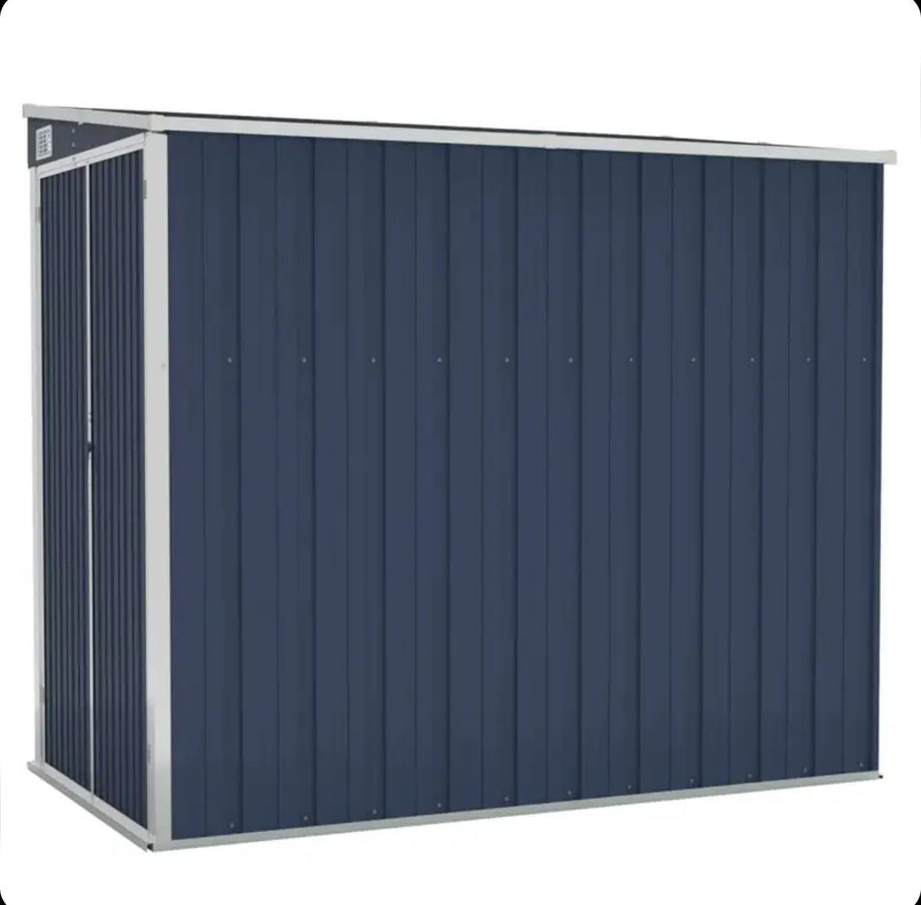 Brown wall-mounted garden shed 118x194x178 cm in galvanized steel