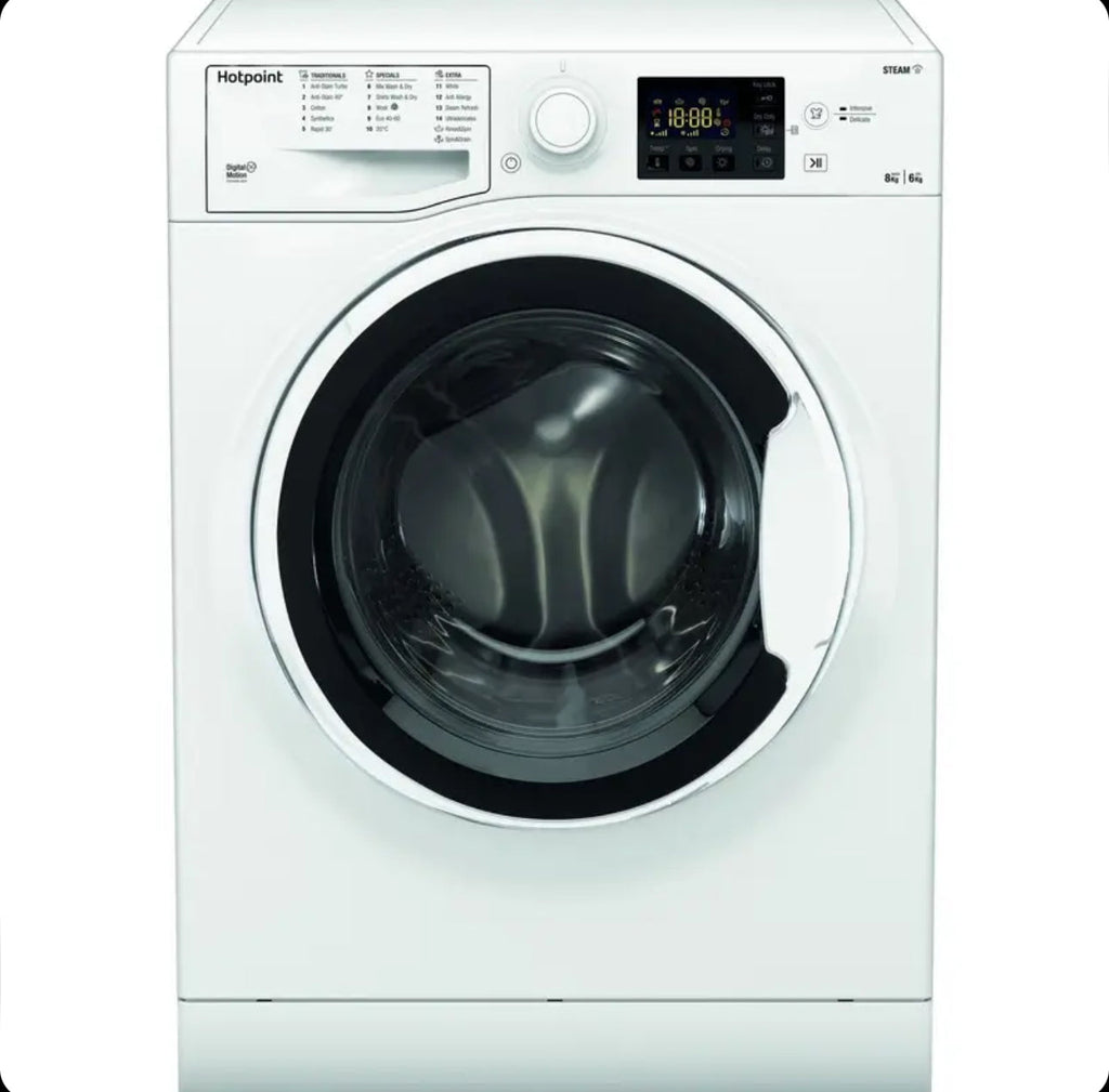Hotpoint 8KG/6KG White Freestanding Washer Dryer ndb8635wuk