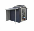 Gardiun Nottingham Metal Shed with Porch 3.78 m² Exterior 129x293x229 cm Galvanized Steel Anthracite Grey