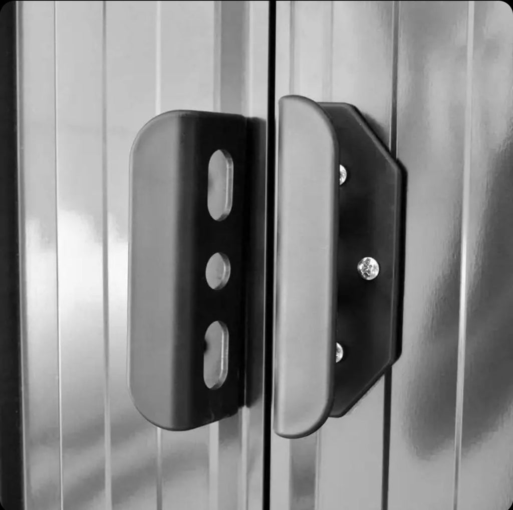 Grey metal garden shed 257x205x178 cm