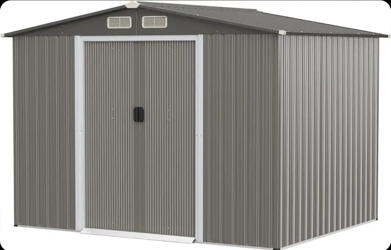 Garden Shed 260 x 207 x 181 cm Outdoor Sheds with 4 Shutters