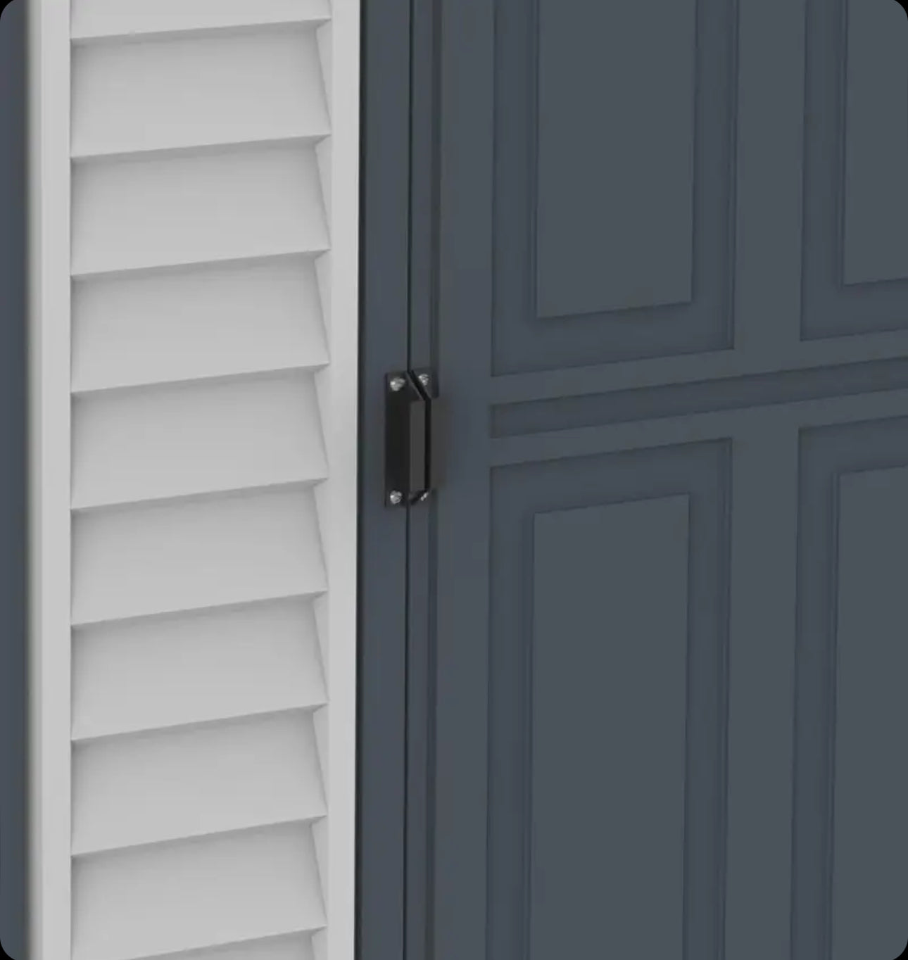 Duramax SideMate 4 x 8 PLUS Plastic Garden Shed with Metal Foundation Kit, Dark Grey