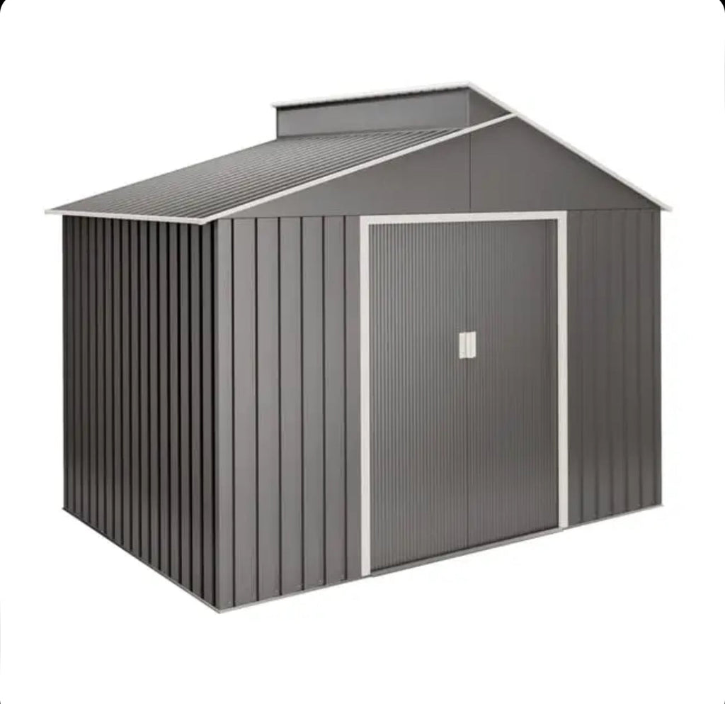 Lättsta 5.44m2 metal garden shed in premium metallic grey
