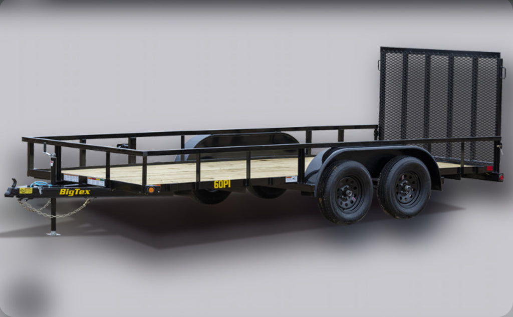 Big Tex 60pi 77" x 14 tandem axle pipe top utility trailer