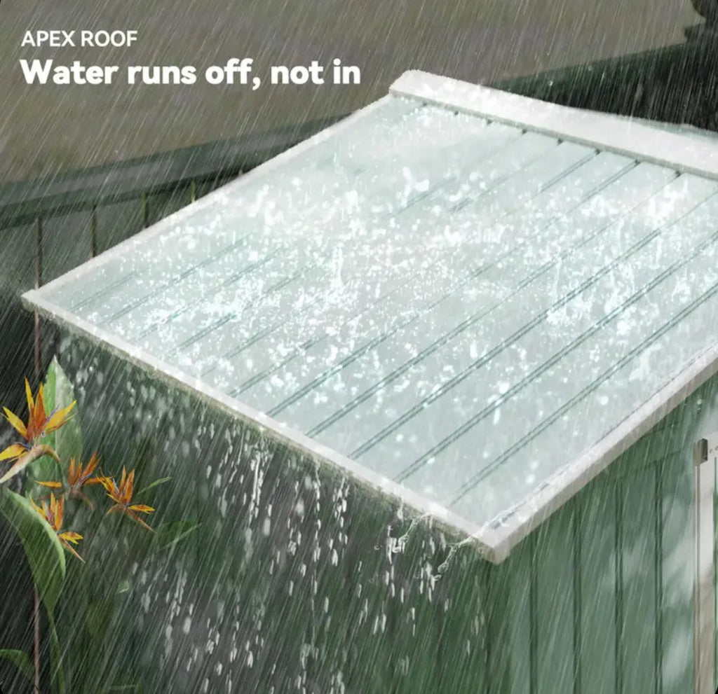 Outsunny 7ft x 4ft Lockable Garden Metal Storage Shed Large Patio Roofed Tool Storage Building Foundation Sheds Box