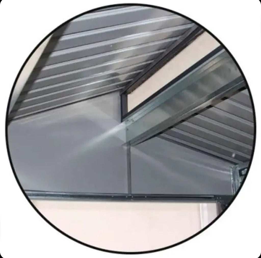 Gardiun Nottingham Metal Shed with Porch 3.78 m² Exterior 129x293x229 cm Galvanized Steel Anthracite Grey