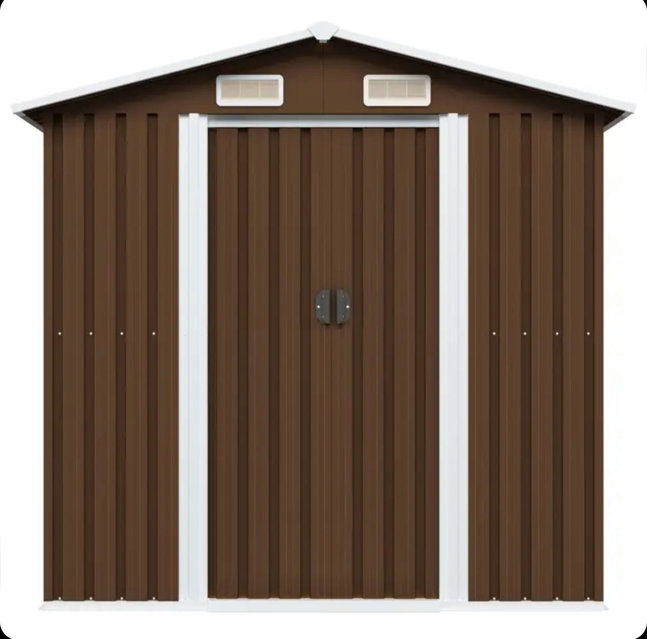 Brown steel garden shed 204x132x186 cm