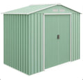 Outsunny 7ft x 4ft Lockable Garden Metal Storage Shed Large Patio Roofed Tool Storage Building Foundation Sheds Box