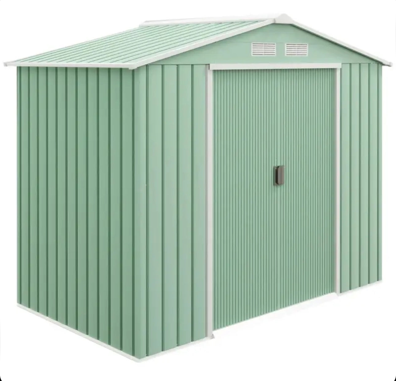 Outsunny 7ft x 4ft Lockable Garden Metal Storage Shed Large Patio Roofed Tool Storage Building Foundation Sheds Box