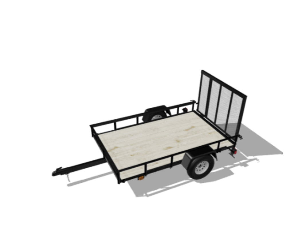 Carry-On Trailer 5-Ft X 8-Ft Treated Lumber Utility Trailer With Ramp Gate