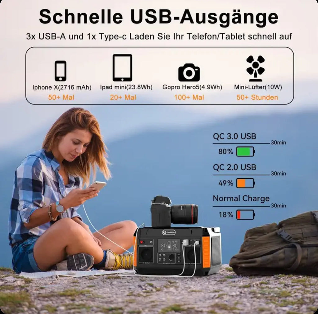 Flashfish P60 Portable Power Station | 560W 520Wh, P60