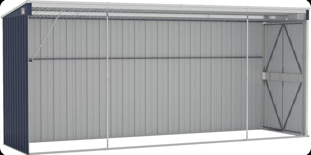 Wall-mounted garden shed Anthracite 118x382x178 cm Steel