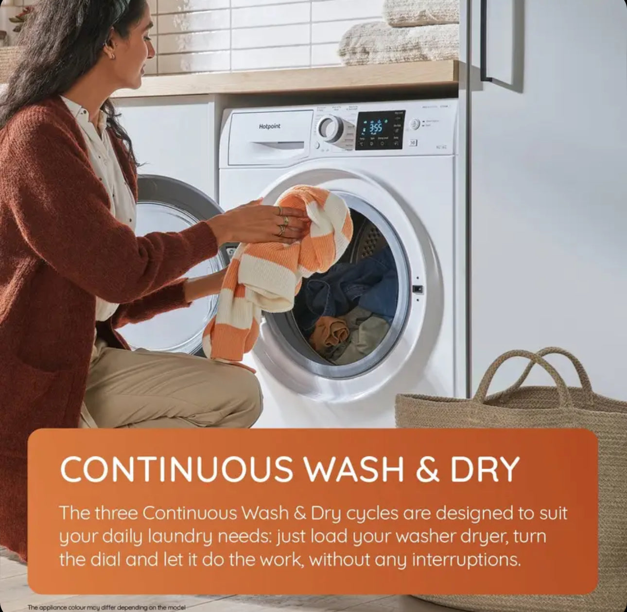 Hotpoint 8KG/6KG White Freestanding Washer Dryer ndb8635wuk