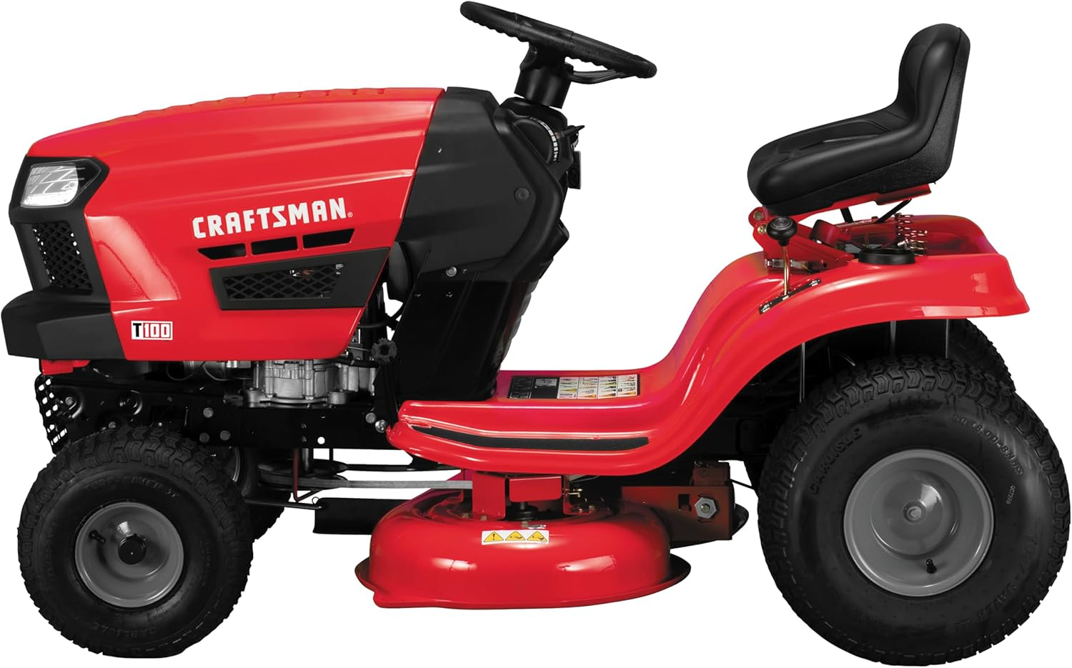 Craftsman 36″ Gas Riding Lawn Mower, 11.5 HP Briggs & Stratton Engine, 7-Speed Transmission, Red/Black