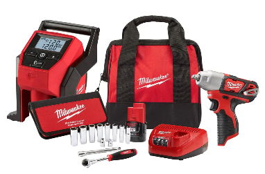 Milwaukee 2463-21RS M12 3/8-Inch Impact Wrench and Tire Inflator 1.5Ah Combo Kit