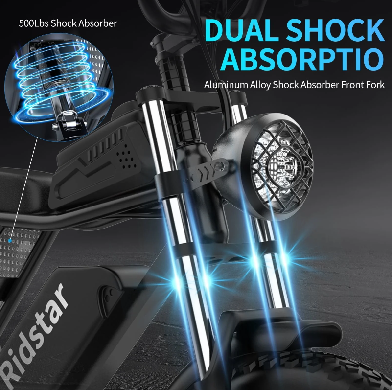 Ridstar Electric Bike for Adults 1500w 33mph,48v 20ah Electric Bicycle,20″ Fat Tire,7-Speed Mountain Bike Ul2849